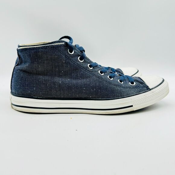 Converse All Star Mens 11 Blue Canvas Chuck Taylor High Top Shoes Sneakers - Picture 1 of 11
